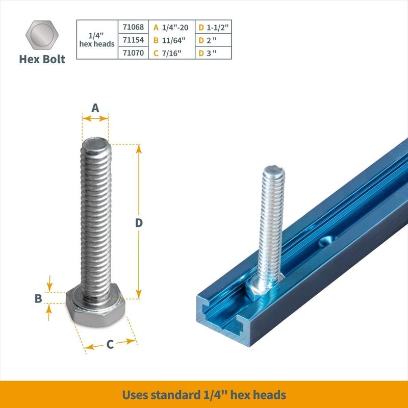 POWERTEC 71118-P4 24 Inch Double-Cut Profile Universal T-Track with Predrilled Mounting Holes, 8 Pack, Aluminum T Track for Woodworking Jigs and Fixtures, Drill Press Table, Router Table, Workbench - Image 4